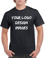 Black t-shirt digital custom printing